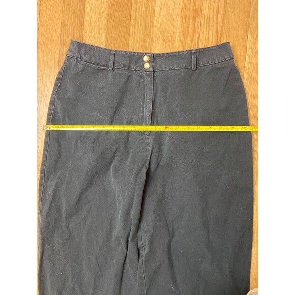 Talbots Black Jeans Size 12 Womens Cropped Pants Trousers Wide Leg Comfort - Picture 6 of 8